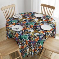 Designed fabric hand painted Multicolor big summer flower suface