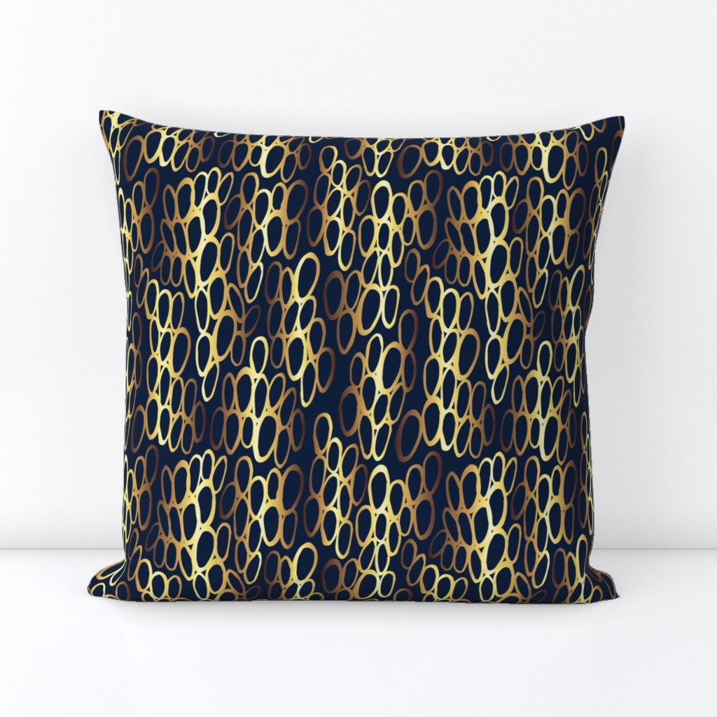 Bubbles - navy and gold