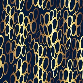 Bubbles - navy and gold