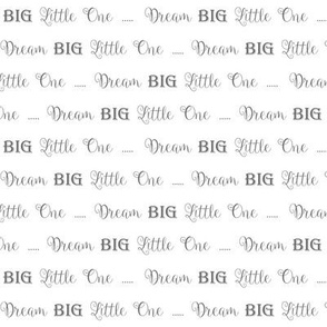Dream Big Little One - white, stone gray words for Tiger Lily Dream Catchers