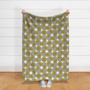 enormous halftone dots - grey, gold, bronze and white