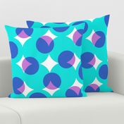 enormous halftone dots - 1980s cyan, blue, pink