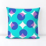 enormous halftone dots - 1980s cyan, blue, pink