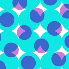 enormous halftone dots - 1980s cyan, blue, pink