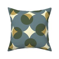 enormous halftone dots - slate, olive, gold, cream