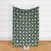 enormous halftone dots - slate, olive, gold, cream