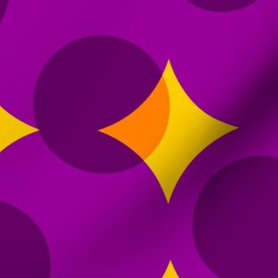 enormous halftone dots - saffron on purple