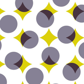 enormous midsummer halftone dots - new moon and gold star