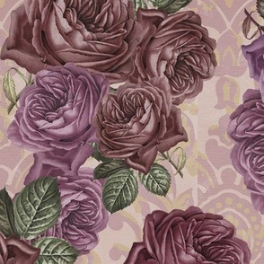 vintage roses lavender and  mauve