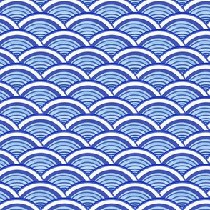 Chinoiserie Waves Blue and White