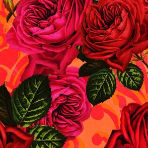 vintage roses vivid large scale