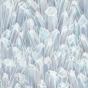 Clear White Quartz Crystal Field