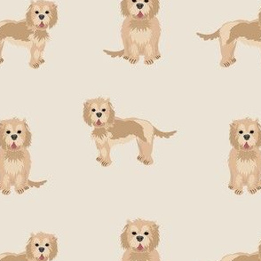 cockapoo fabric - tan cockapoo fabric, tan cockapoo dog, dog fabric, dogs fabric, cute dog, dog fabric - khaki