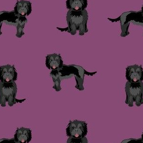 cockapoo fabric - black cockapoo fabric, black cockapoo dog, dog fabric, dogs fabric, cute dog, dog fabric - purple