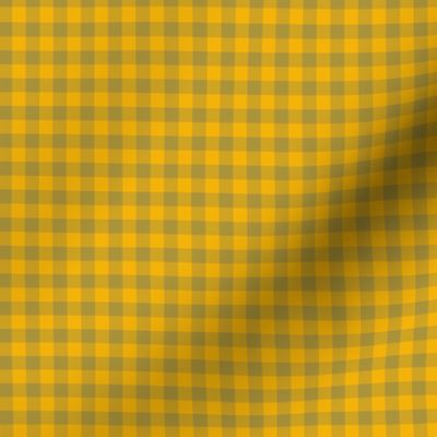 1920s yellow and bronze gingham, 1/4" squares 