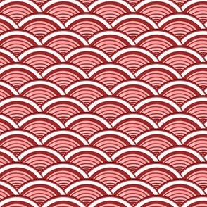 Chinoiserie Waves Red and White