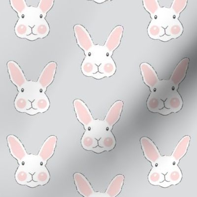 realistic bunnies on light grey