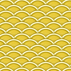 Chinoiserie Waves Yellow and White