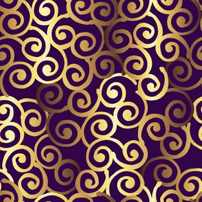 swirls purple and gold