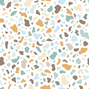 Colorful terrazzo pattern of smooth stones