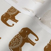 elephants - interior design fabric, home decor fabric, elephants, block print fabric, block printed wallpaper, andrea lauren fabric -  cream