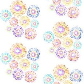 Watercolor florals - small flower blossom print - multicolors