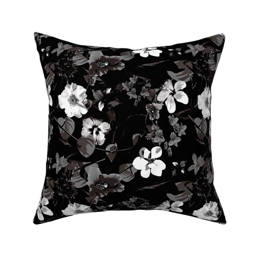 Moody Black and White Floral