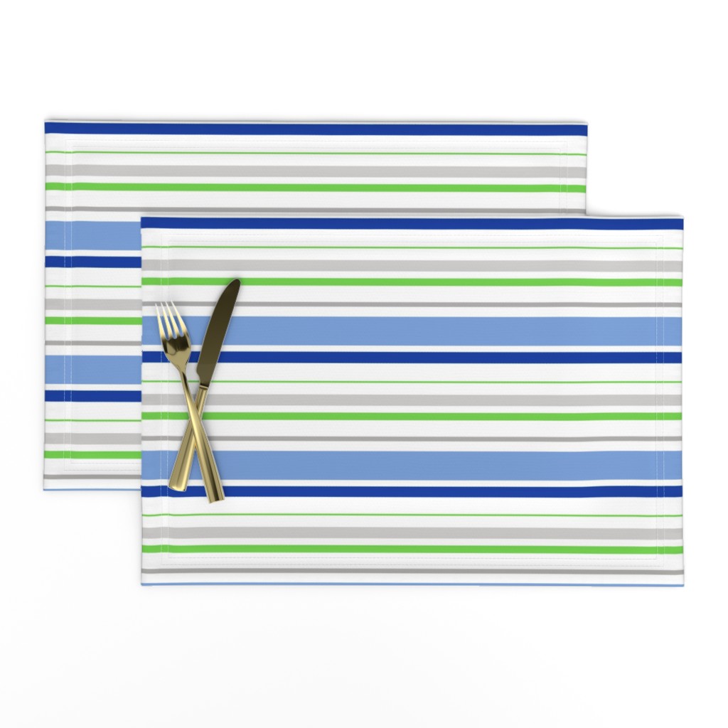 Horizontal Stripes Blue Green Grey