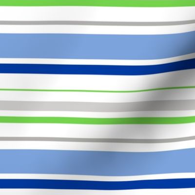 Horizontal Stripes Blue Green Grey