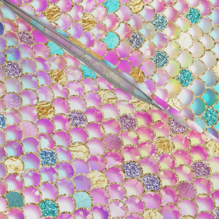 Mermaid scales bokeh glitter