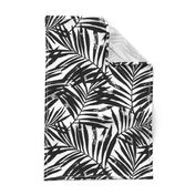 brush palm leaves - black on white, large