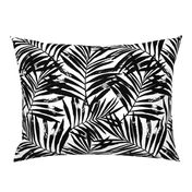 brush palm leaves - black on white, large