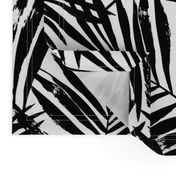 brush palm leaves - black on white, large