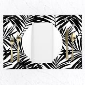 brush palm leaves - black on white, large