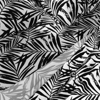 brush palm leaves - black on white, large