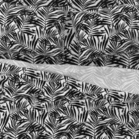 brush palm leaves - black on white, large