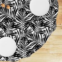 brush palm leaves - black on white, large