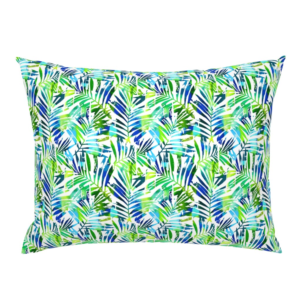 watercolor palm leaves - white, small