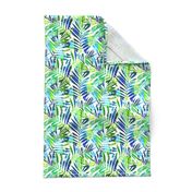 watercolor palm leaves - white, small