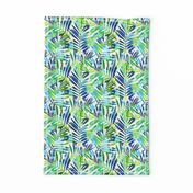 watercolor palm leaves - white, small