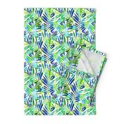 watercolor palm leaves - white, small