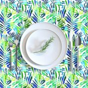 watercolor palm leaves - white, small