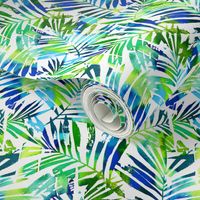 watercolor palm leaves - white, small