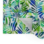 watercolor palm leaves - white, small