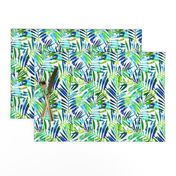 watercolor palm leaves - white, small