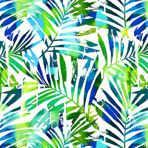 watercolor palm leaves - white, small
