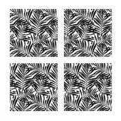 brush palm leaves - black on white, small