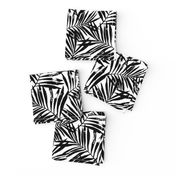 brush palm leaves - black on white, small