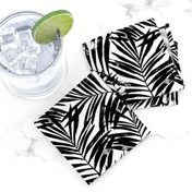 brush palm leaves - black on white, small