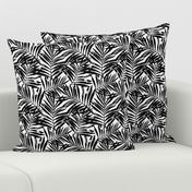 brush palm leaves - black on white, small